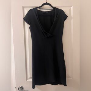 Derek Lam Silk Cowl Neck Mini Dress - Black, 4